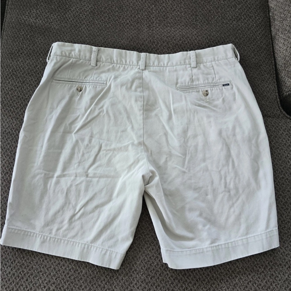 Polo Ralph Lauren Shorts Men's Size 38 Beige Chino Stretch Classic Fit - Picture 11 of 12